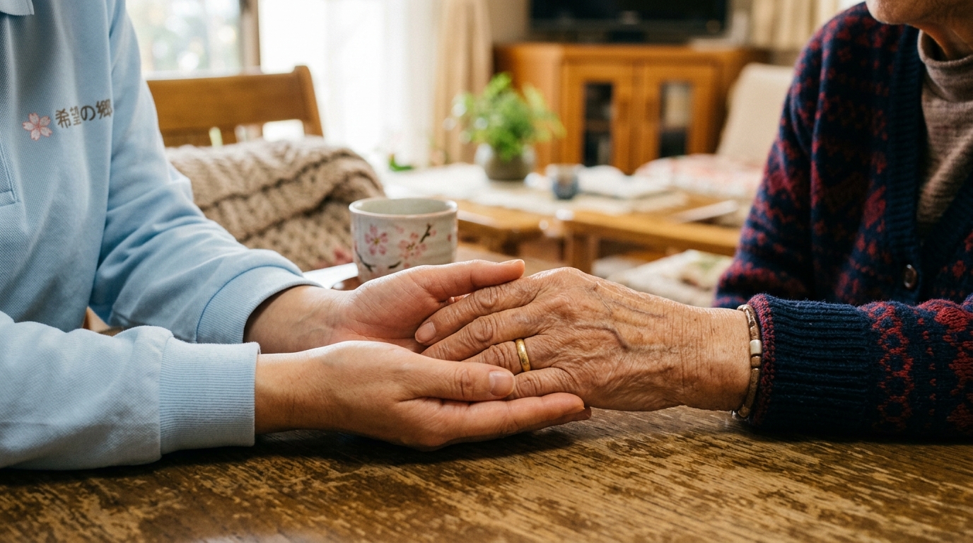 スタッフと利用者様の手